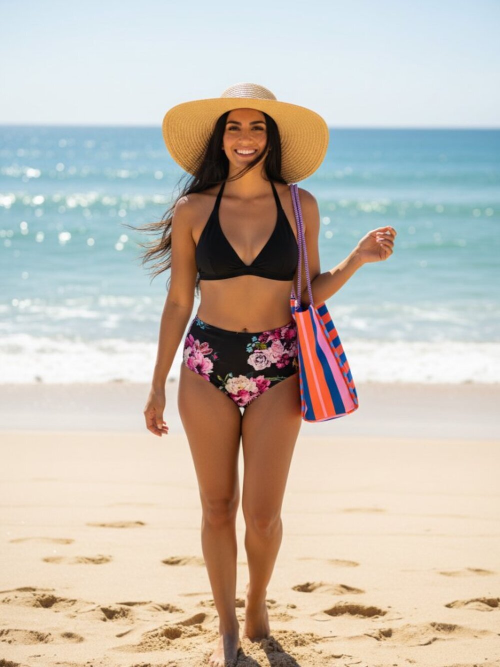Flirty! Beachsissi High-Waist Bikini Set — Black (Size M, NWT)